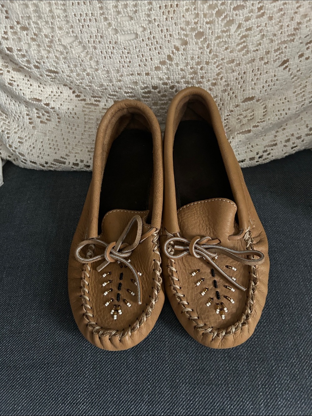 Tan Moccasin Slip-On Shoes